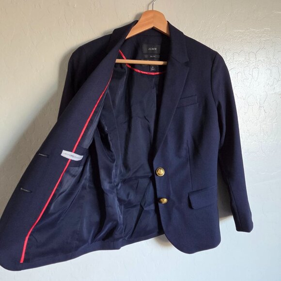 J.Crew Dalton Blazer in Italian Stretch Wool Navy Slim Fit Size Womens 0 Preppy - Picture 6 of 12